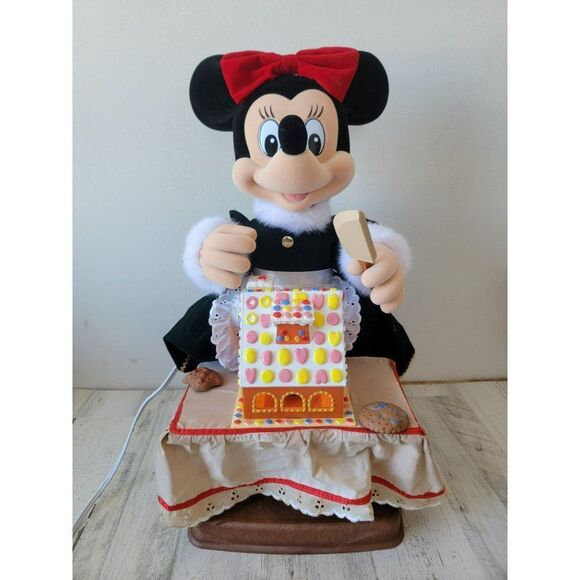 Telco 1996 Minnie Mouse gingerbread house animated motionette Xmas decor - Picture 3 of 13